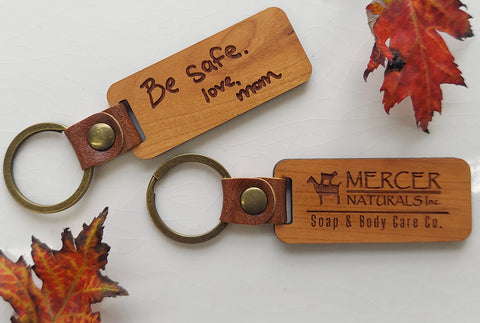 CUSTOM ENGRAVED-Wood Keychain